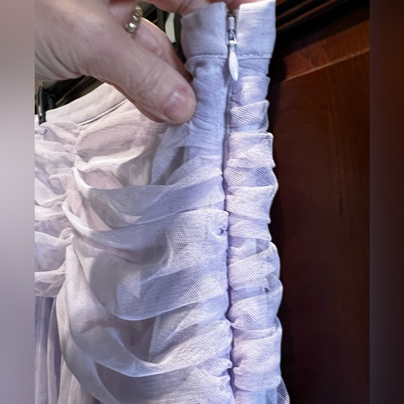 *NWT Maeve by Anthropologie Tiered Tulle Skirt Lilac Purple Ruched Zip Side - 10 - Picture 3 of 8